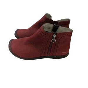 JBU wine (red) color waterproof slip on ankle boot size 6